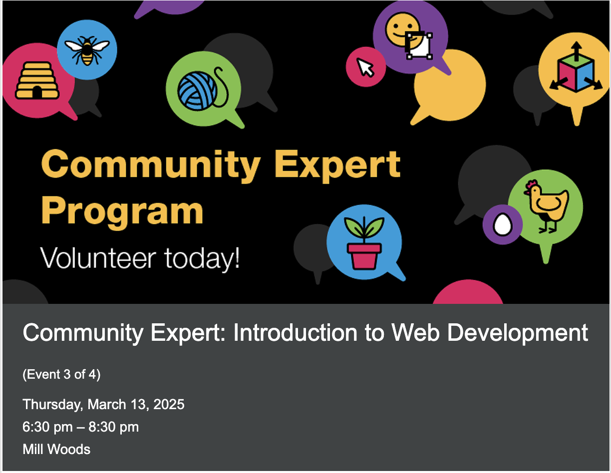 Web poster for a web development workshop